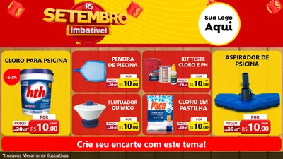 Modelo de TV para TV Horizontal com o tema Setembro Imbatível para Produtos para Piscina