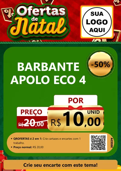 Modelo de Cartaz para Cartaz A4 Vertical com o tema Ofertas de Natal para Armarinho e Aviamentos