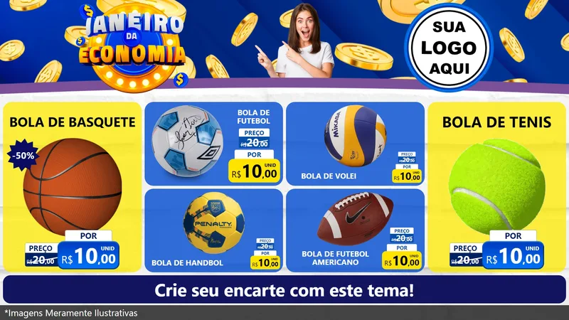 Modelo de TV para TV Horizontal com o tema Janeiro da Economia para Artigos Esportivos