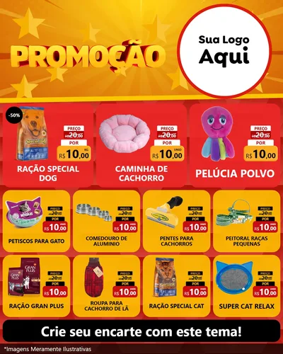 Modelo de Rede Social para Feed Instagram com o tema Promoção para Pet Shop