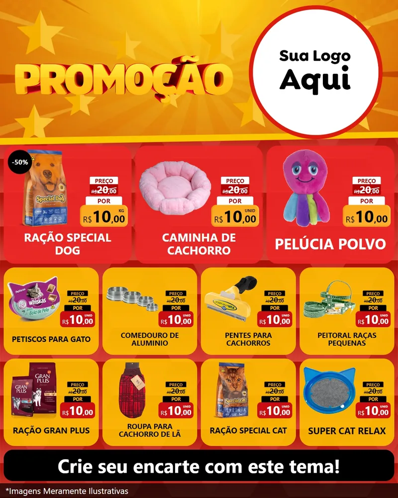 Modelo de Rede Social para Feed Instagram com o tema Promoção para Pet Shop