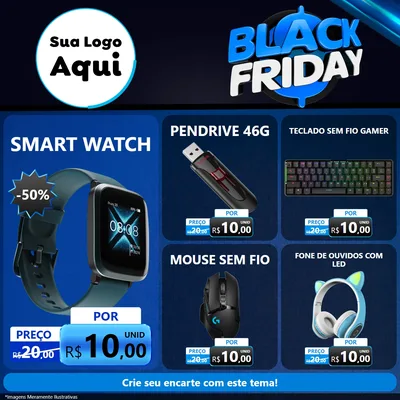 Modelo de Rede Social para Feed Facebook com o tema Black Friday para Informática
