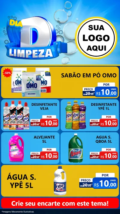 Modelo de TV para TV Vertical com o tema Dia D Limpeza para Produtos de Limpeza