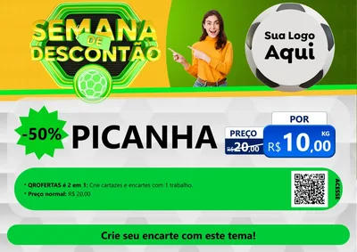 Modelo de Cartaz para Cartaz A4 Horizontal com o tema Semana de Descontão - Copa para Açougue