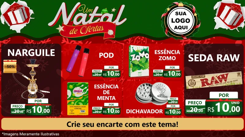 Modelo de TV para TV Horizontal com o tema Um Natal de Ofertas para Tabacaria