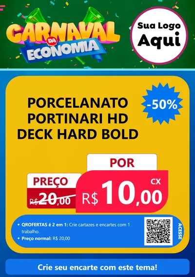 Modelo de Cartaz para Cartaz A4 Vertical com o tema Carnaval da Economia para Pisos e revestimentos