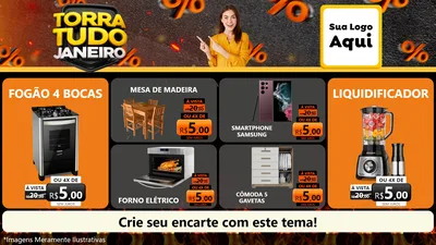 Modelo de TV para TV Horizontal com o tema Torra Tudo Janeiro para Móveis e Eletro