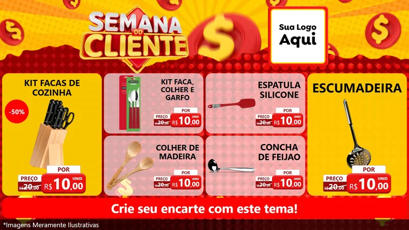 Modelo de TV para TV Horizontal com o tema Semana do Cliente para Utilidades Domésticas