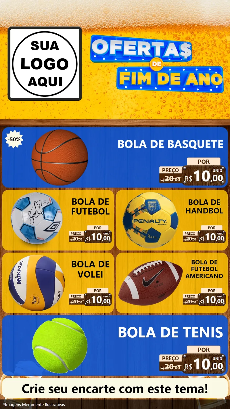Modelo de TV para TV Vertical com o tema Ofertas de Fim de Ano para Artigos Esportivos