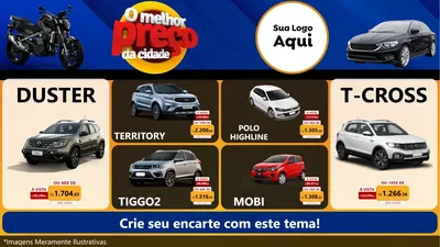 Modelo de TV para TV Horizontal com o tema O Melhor Preço da Cidade - Auto e Motopeças para Concessionaria de Carros