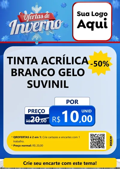 Modelo de Cartaz para Cartaz A4 Vertical com o tema Ofertas de Inverno para Tintas e Ferramentas