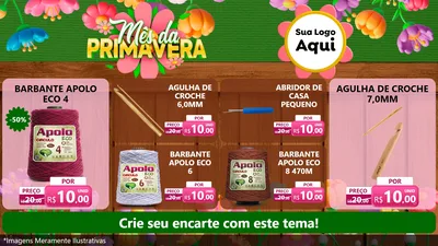 Modelo de TV para TV Horizontal com o tema Mês da Primavera para Armarinho e Aviamentos