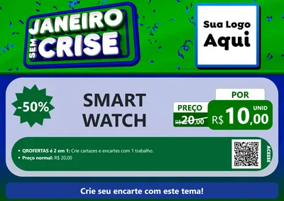 Modelo de Cartaz para Cartaz A4 Horizontal com o tema Janeiro Sem Crise para Informática