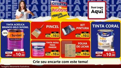 Modelo de TV para TV Horizontal com o tema Ofertas de Agosto - Preços Incríveis para Tintas e Ferramentas