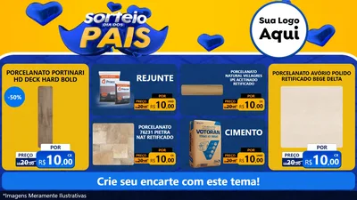 Modelo de TV para TV Horizontal com o tema Sorteio Dia dos Pais para Pisos e revestimentos