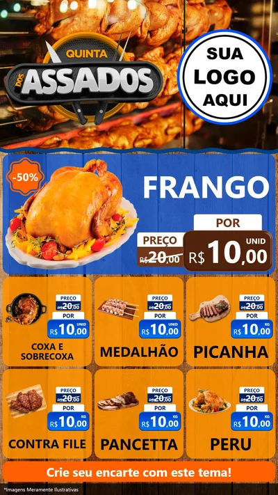 Modelo de Rede Social para Stories com o tema Quinta dos Assados para Assados