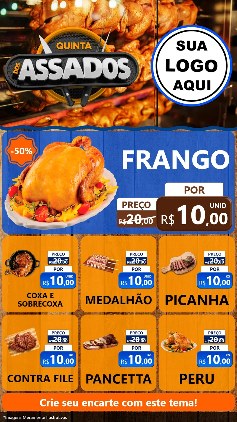 Modelo de Rede Social para Stories com o tema Quinta dos Assados para Assados