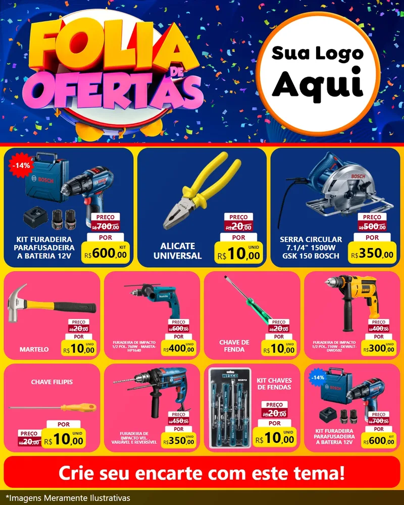 Modelo de Rede Social para Feed Instagram com o tema Folia de Ofertas para Maquinas e Ferramentas