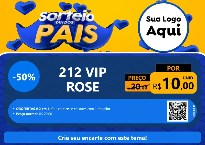 Modelo de Cartaz para Cartaz A4 Horizontal com o tema Sorteio Dia dos Pais para Perfumes