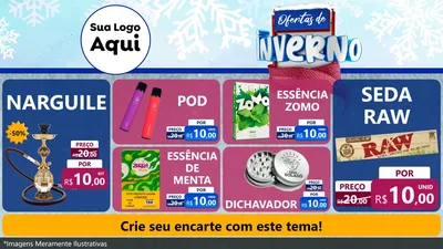 Modelo de TV para TV Horizontal com o tema Ofertas de Inverno para Tabacaria