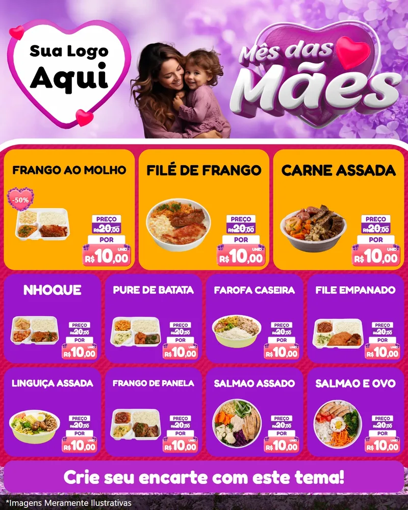 Modelo de Rede Social para Feed Instagram com o tema Mês das Mães para Restaurante