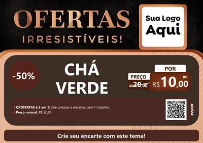Modelo de Cartaz para Cartaz A4 Horizontal com o tema Ofertas Irresistíveis! para Produtos Naturais