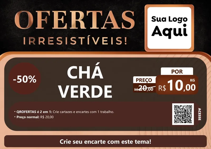 Modelo de Cartaz para Cartaz A4 Horizontal com o tema Ofertas Irresistíveis! para Produtos Naturais