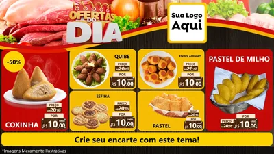 Modelo de TV para TV Horizontal com o tema Ofertas do Dia para Salgadaria