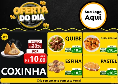 Modelo de Encarte para Encarte A4 Horizontal com o tema Oferta Do Dia para Salgadaria