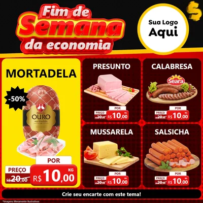 Modelo de Rede Social para Feed Facebook com o tema Fim de Semana da Economia para Frios e Laticínios