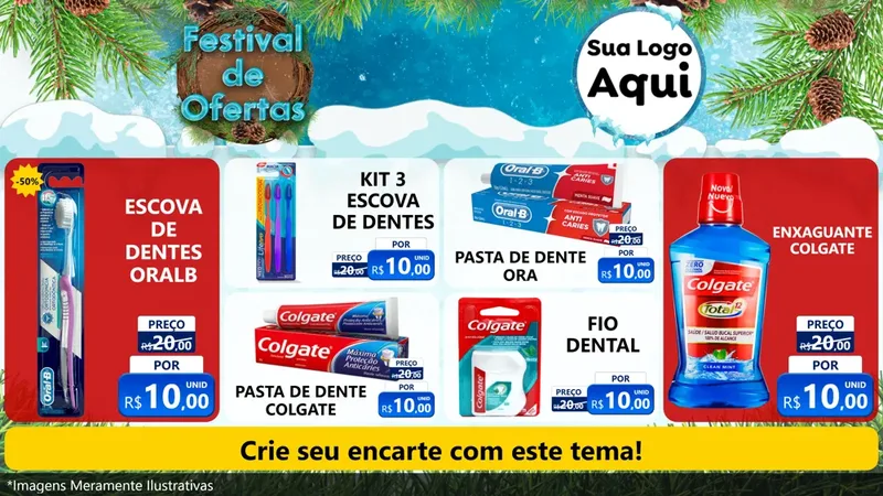Modelo de TV para TV Horizontal com o tema Festival de Ofertas - Inverno para Higiene Pessoal