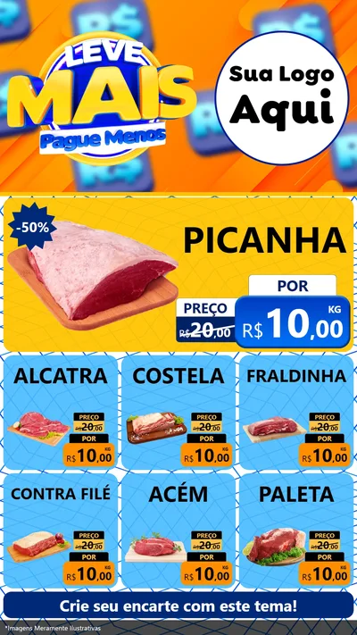 Modelo de Rede Social para Stories com o tema Leve Mais, Pague Menos para Açougue