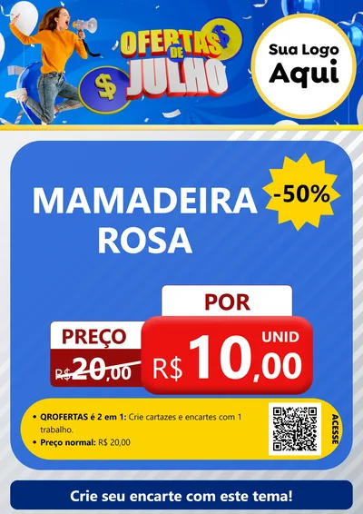 Modelo de Cartaz para Cartaz A4 Vertical com o tema Ofertas de Julho para Bebês