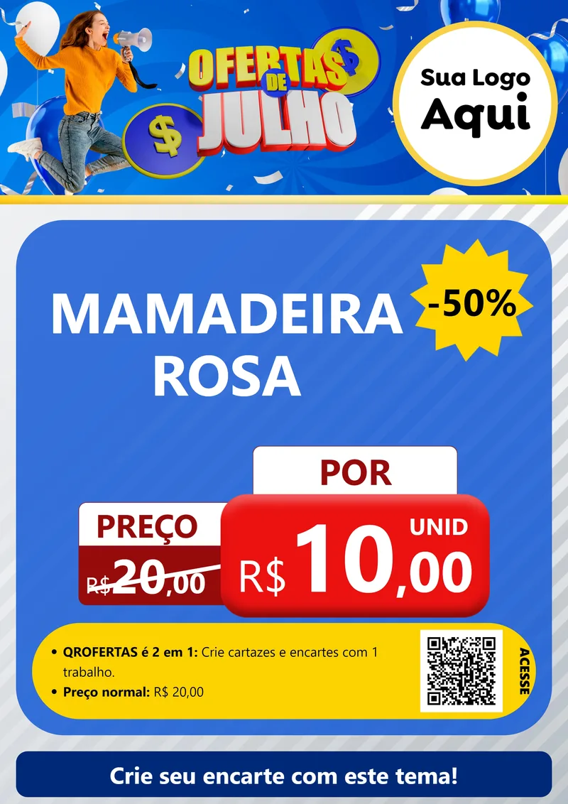Modelo de Cartaz para Cartaz A4 Vertical com o tema Ofertas de Julho para Bebês