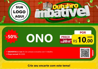 Modelo de Cartaz para Cartaz A4 Horizontal com o tema Outubro Imbatível para Óticas