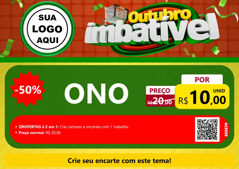 Modelo de Cartaz para Cartaz A4 Horizontal com o tema Outubro Imbatível para Óticas