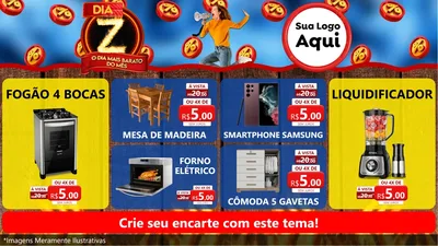 Modelo de TV para TV Horizontal com o tema Dia Z - O Dia Mais Barato Do Mês para Móveis e Eletro
