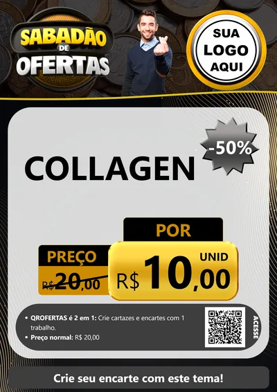 Modelo de Cartaz para Cartaz A4 Vertical com o tema Sabadão de Ofertas para Suplementos alimentares