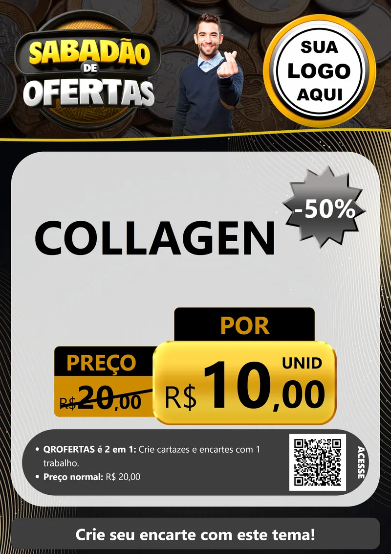 Modelo de Cartaz para Cartaz A4 Vertical com o tema Sabadão de Ofertas para Suplementos alimentares