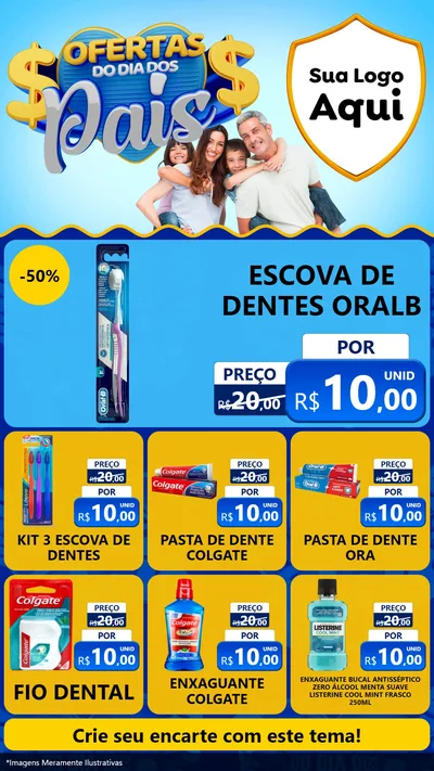 Modelo de Rede Social para Stories com o tema Ofertas do Dia dos Pais para Higiene Pessoal