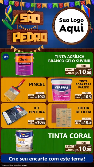 Modelo de TV para TV Vertical com o tema São Pedro para Tintas e Ferramentas