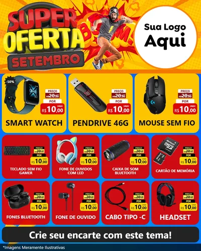 Modelo de Rede Social para Feed Instagram com o tema Super Oferta Setembro para Informática
