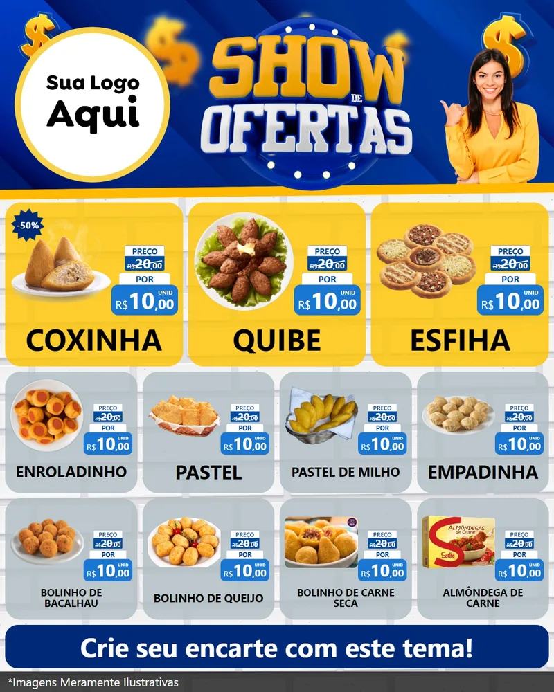 Modelo de Rede Social para Feed Instagram com o tema Show de Ofertas para Salgadaria