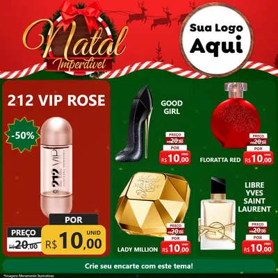 Modelo de Rede Social para Feed Facebook com o tema Natal Imperdível para Perfumes