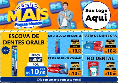 Modelo de Encarte para Encarte A4 Horizontal com o tema Leve Mais, Pague Menos para Higiene Pessoal