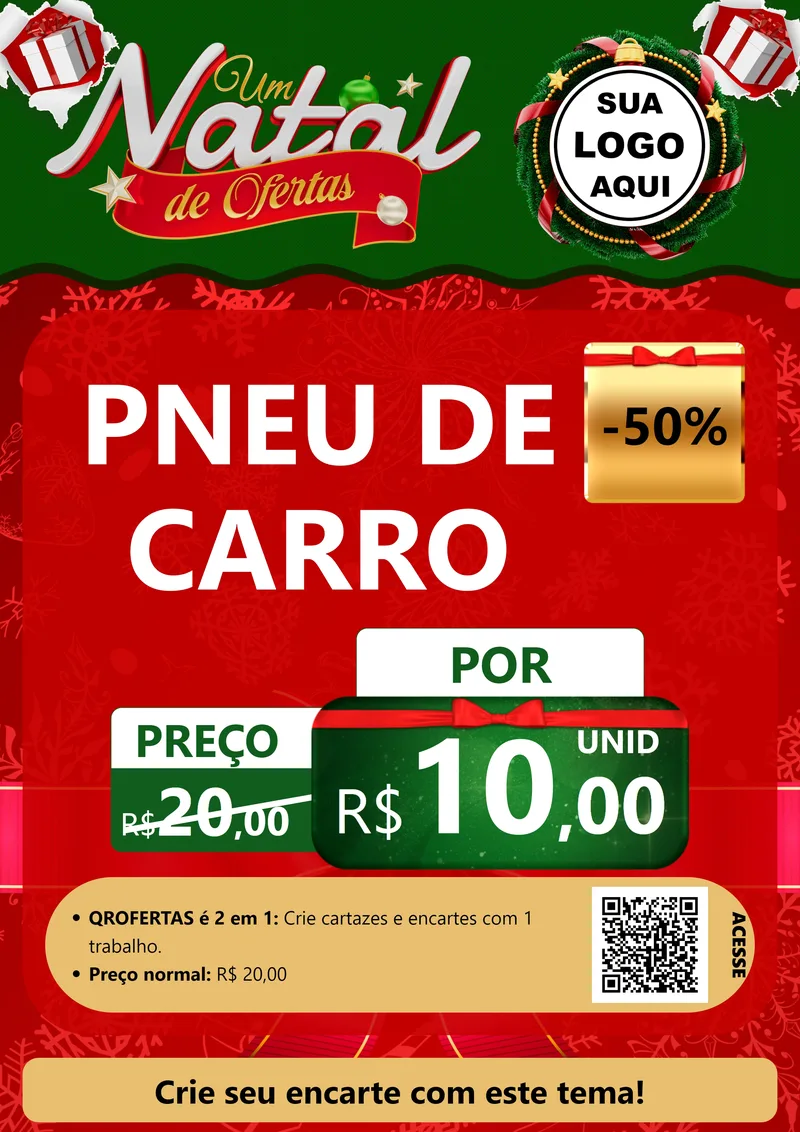Modelo de Cartaz para Cartaz A4 Vertical com o tema Um Natal de Ofertas para Auto peças