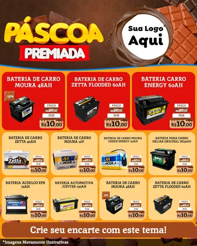 Modelo de Rede Social para Feed Instagram com o tema Páscoa Premiada para Baterias Elétricas