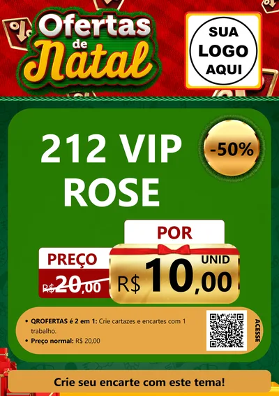 Modelo de Cartaz para Cartaz A4 Vertical com o tema Ofertas de Natal para Perfumes