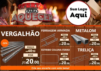 Modelo de Encarte para Encarte A4 Horizontal com o tema Ofertas Para Aquecer para Ferragens