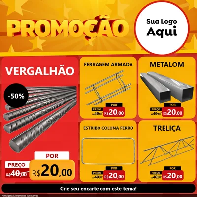 Modelo de Rede Social para Feed Facebook com o tema Promoção para Ferragens